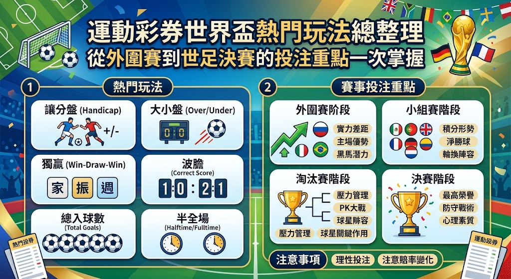 運動彩券世界盃熱門玩法總整理｜從外圍賽到世足決賽的投注重點一次掌握